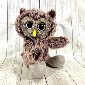 10” Brown Fuzzy Owl Cute  “Calvin” Plush Sitting Stuffed Animal Plushie Wisdom